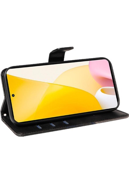 Elmas Dikiş ve Kart Yuvası Deri ile Xiaomi 12 Lite Için Flip Case (Yurt Dışından)
