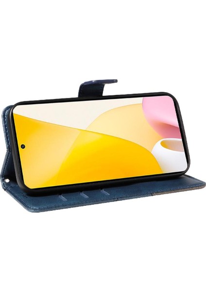 Elmas Dikiş ve Kart Yuvası Deri ile Xiaomi 12 Lite Için Flip Case (Yurt Dışından)