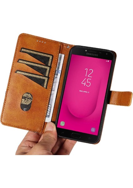 Elmas Dikiş ile Samsung Galaxy J4 2018 Yüksek Kalite Için Flip Case (Yurt Dışından)