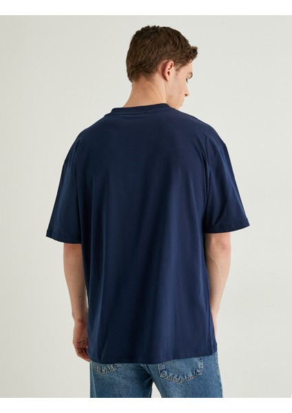 Oversize Tişört Slogan Baskılı Kısa Kollu Bisiklet Yaka fırsatları