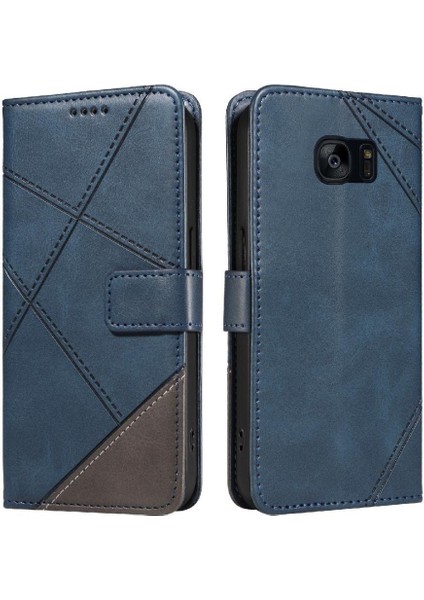 Elmas Dikiş Deri Telefon ile Samsung Galaxy S7 Kenar Için Flip Case (Yurt Dışından)