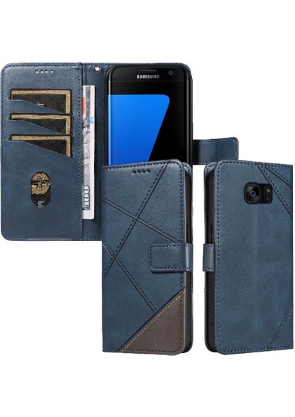 Elmas Dikiş Deri Telefon ile Samsung Galaxy S7 Kenar Için Flip Case (Yurt Dışından)