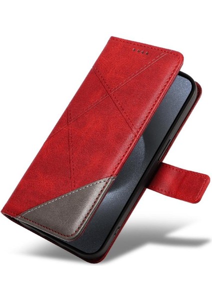 Elmas Dikiş Deri ile IPhone 15 Pro ve Kart Yuvası Için Flip Case (Yurt Dışından) modelleri
