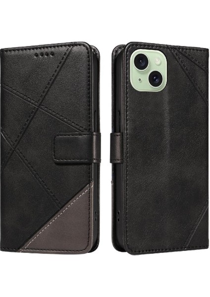 IPhone 15 Için Flip Case Artı Elmas Dikiş ve Kart ile Yüksek Kaliteli (Yurt Dışından)