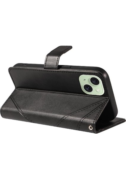 IPhone 15 Için Flip Case Artı Elmas Dikiş ve Kart ile Yüksek Kaliteli (Yurt Dışından)