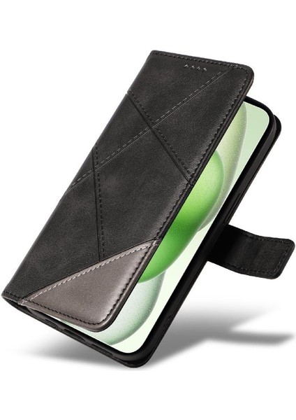 IPhone 15 Için Flip Case Artı Elmas Dikiş ve Kart ile Yüksek Kaliteli (Yurt Dışından)