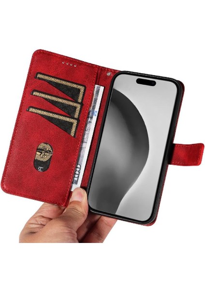 Elmas Dikiş Deri Telefon Kılıfı ile IPhone 16 Pro Max Için Flip Case (Yurt Dışından)