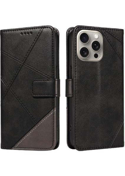 IPhone 15 Için Flip Case Pro Max Deri Telefon Koruma Kılıfı ve Kart (Yurt Dışından)