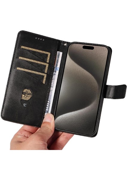 IPhone 15 Için Flip Case Pro Max Deri Telefon Koruma Kılıfı ve Kart (Yurt Dışından) indirimleri