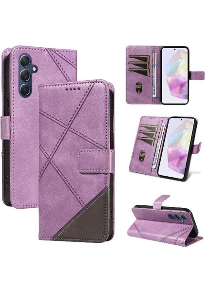 Elmas Dikiş ve Kart Yuvası ile Samsung Galaxy A35 5g Için Flip Case (Yurt Dışından)