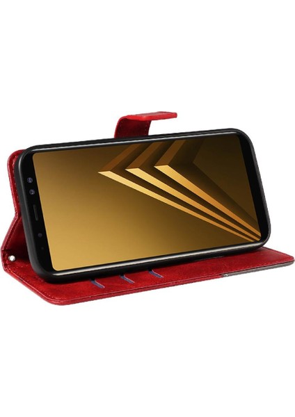 Samsung Galaxy A6 ve Kart Yuvası Deri Telefon Koruma Için Flip Case (Yurt Dışından)
