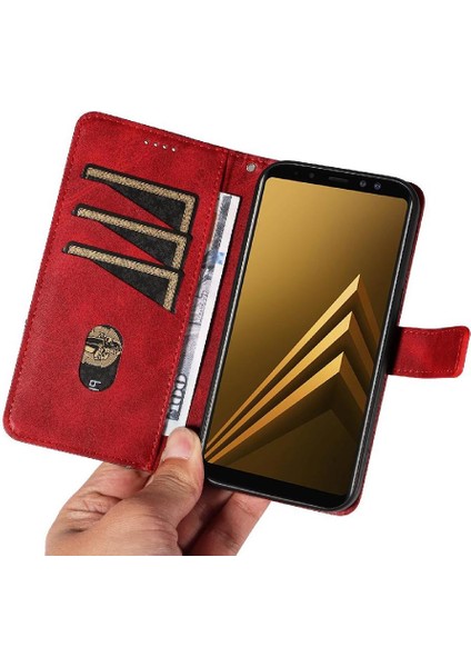 Samsung Galaxy A6 ve Kart Yuvası Deri Telefon Koruma Için Flip Case (Yurt Dışından)