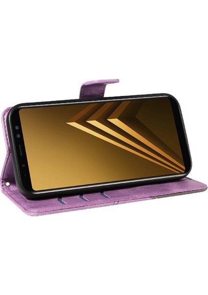 Samsung Galaxy A6 ve Kart Yuvası Deri Telefon Koruma Için Flip Case (Yurt Dışından)