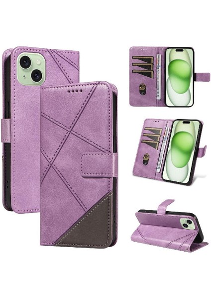 IPhone 15 Için Flip Case Artı Elmas Dikiş ve Kart ile Yüksek Kaliteli (Yurt Dışından)