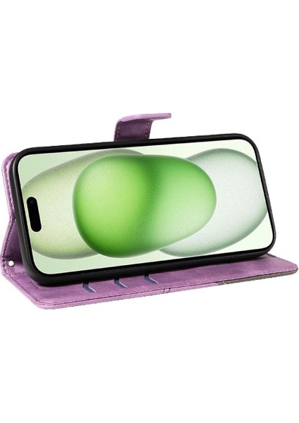 IPhone 15 Için Flip Case Artı Elmas Dikiş ve Kart ile Yüksek Kaliteli (Yurt Dışından)