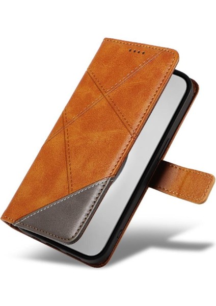 Elmas Dikiş Deri Telefon Kılıfı ile IPhone 16 Pro Max Için Flip Case (Yurt Dışından)