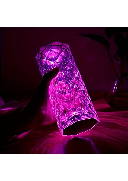 Crystal Rose Table Lights Dokunmatik ve Uzaktan Kumandalı 16 Renkli Dekoratif Vazo