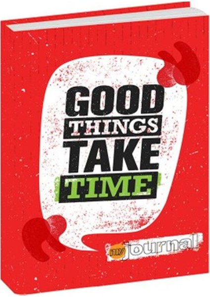 Myjournal Sert Kapak Defter 14X20 96YP Noktalı - Kırmızı - Good Things Take Time