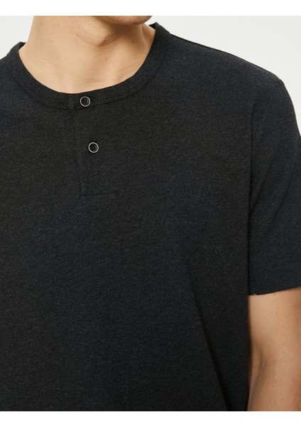 Basic Tişört Kısa Kollu Bisiklet Yaka