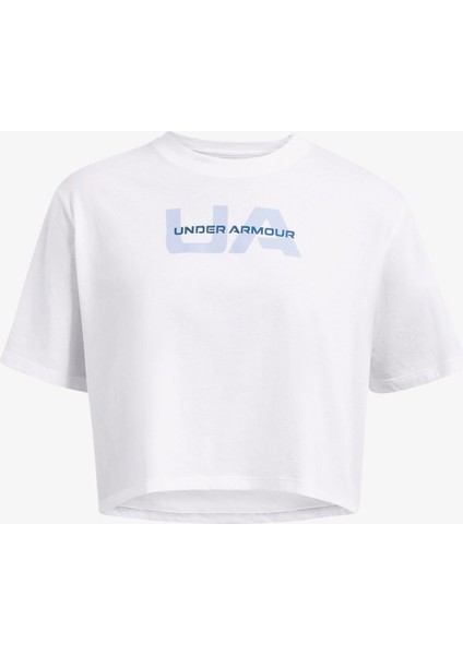 Boxy Crop Branded Kadın Beyaz Günlük T-SHIRT.100 modelleri
