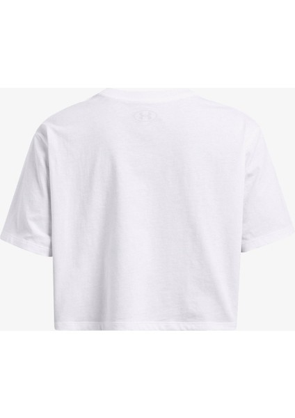 Boxy Crop Branded Kadın Beyaz Günlük T-SHIRT.100 fırsatları