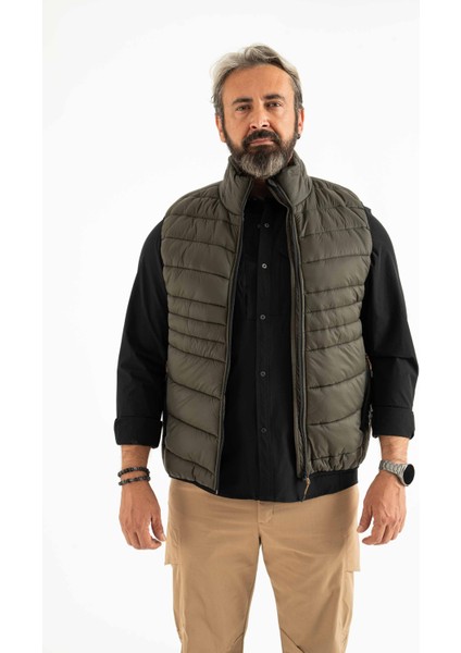 Erkek Dik Yaka Fermuarlı Kapitone Yelek fiyatları