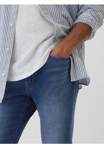 Erkek Mavi Gapflex Athletic Slim Soft Wear Jean Pantolon