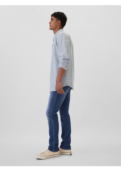 Erkek Mavi Gapflex Athletic Slim Soft Wear Jean Pantolon