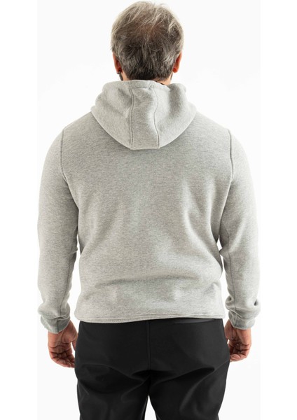 Erkek 3 Iplik Şardonlu Kapüşonlu Basic Sweatshirt