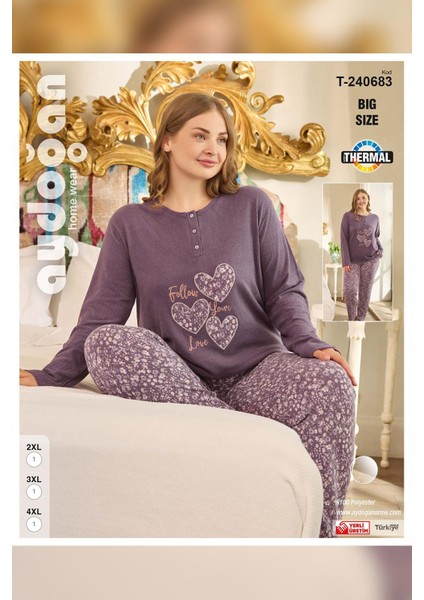 Kadın Suzi Büyük Beden Thermal Erik Moru Pijama Takım 0683 modelleri