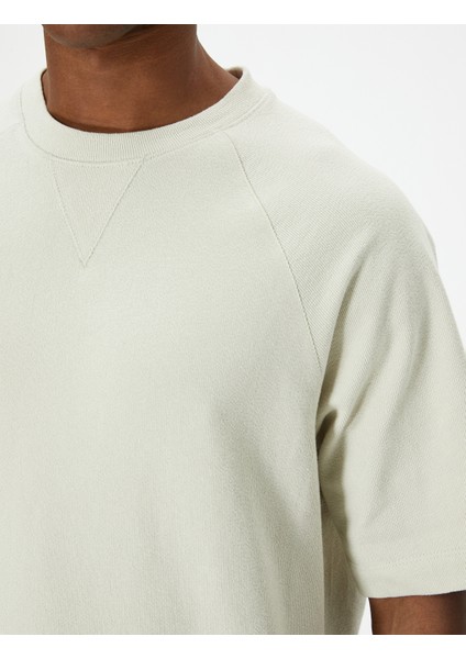 Oversize Tişört Basic Dokulu Bisiklet Yaka Kısa Kollu indirimleri