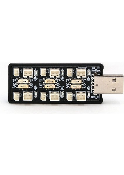 6 Kanal USB 3.7V Lityum Pil Şarj Kartı 0.6A / 0.2A 2mm ve 1.25MM Jst-Ph Soket Rc Oyuncak