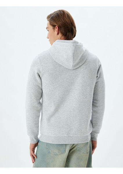 Kapşonlu Sweatshirt Basic Şardonlu Pamuk Karışımlı fırsatları