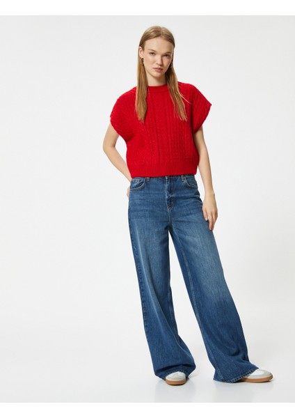 Örgü Dokulu Süveter Bisiklet Yaka Yarasa Kol fiyatları