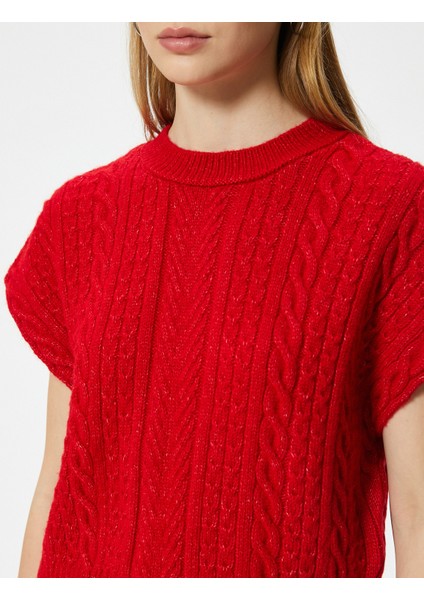 Örgü Dokulu Süveter Bisiklet Yaka Yarasa Kol indirimleri