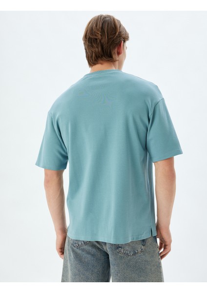 Oversize Tişört Slogan Baskılı Bisiklet Yaka Kısa Kollu Pamuklu fırsatları