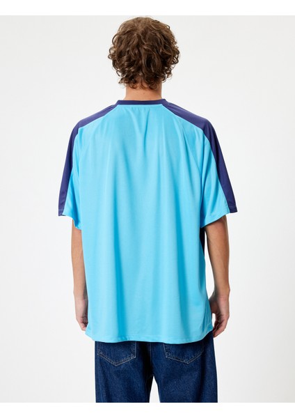 Oversize Kolej Tişört Slogan Baskılı Kısa Kollu fırsatları