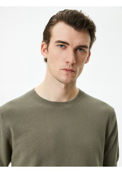 Triko Kazak Kısa Kollu Bisiklet Yaka Pamuklu