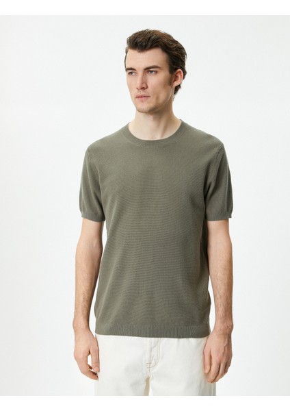 Triko Kazak Kısa Kollu Bisiklet Yaka Pamuklu modelleri