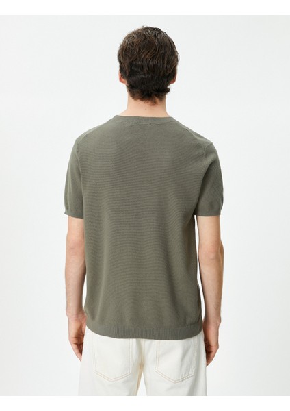 Triko Kazak Kısa Kollu Bisiklet Yaka Pamuklu fırsatları