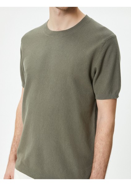 Triko Kazak Kısa Kollu Bisiklet Yaka Pamuklu indirimleri