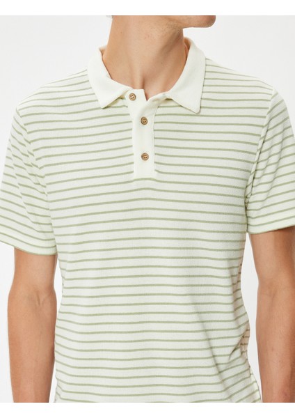 Polo Yaka Tişört Kısa Kollu Düğmeli Pamuk Karışımlı indirimleri