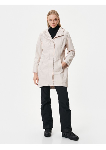 Uzun Outdoor Mont Kapüşonlu Cep Detaylı Çıtçıtlı