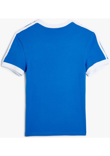 Slim Fit Tişört Kolej Baskılı Kısa Kollu Bisiklet Yaka Biyeli fiyatları