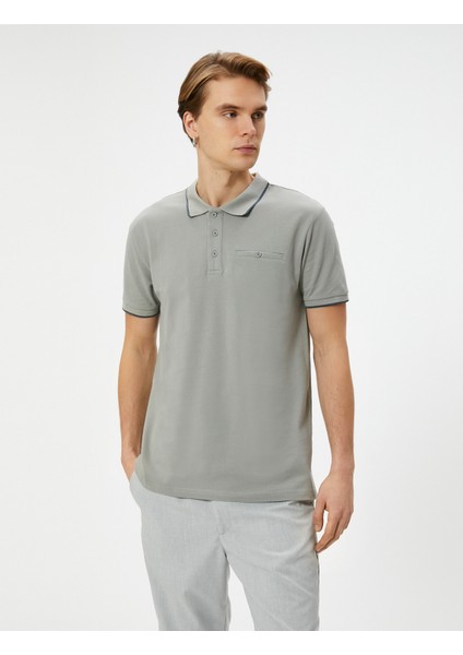 Polo Yaka Tişört Slim Fit Düğmeli Kısa Kollu Biyeli modelleri