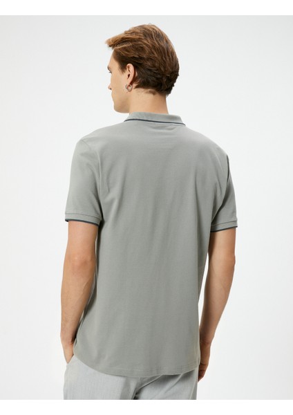 Polo Yaka Tişört Slim Fit Düğmeli Kısa Kollu Biyeli fırsatları