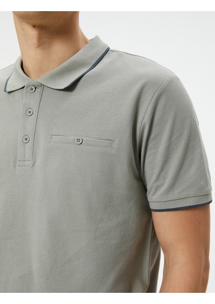 Polo Yaka Tişört Slim Fit Düğmeli Kısa Kollu Biyeli indirimleri