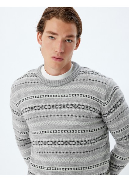 Triko Kazak Boxy Fit Bisiklet Yaka