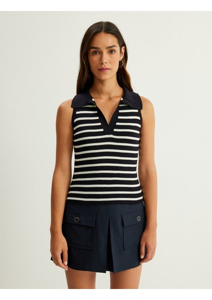 Polo Yaka Kazak Triko Kolsuz Fitilli modelleri