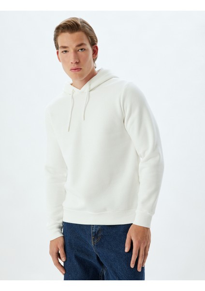 Kapşonlu Sweatshirt Basic Şardonlu Pamuk Karışımlı modelleri